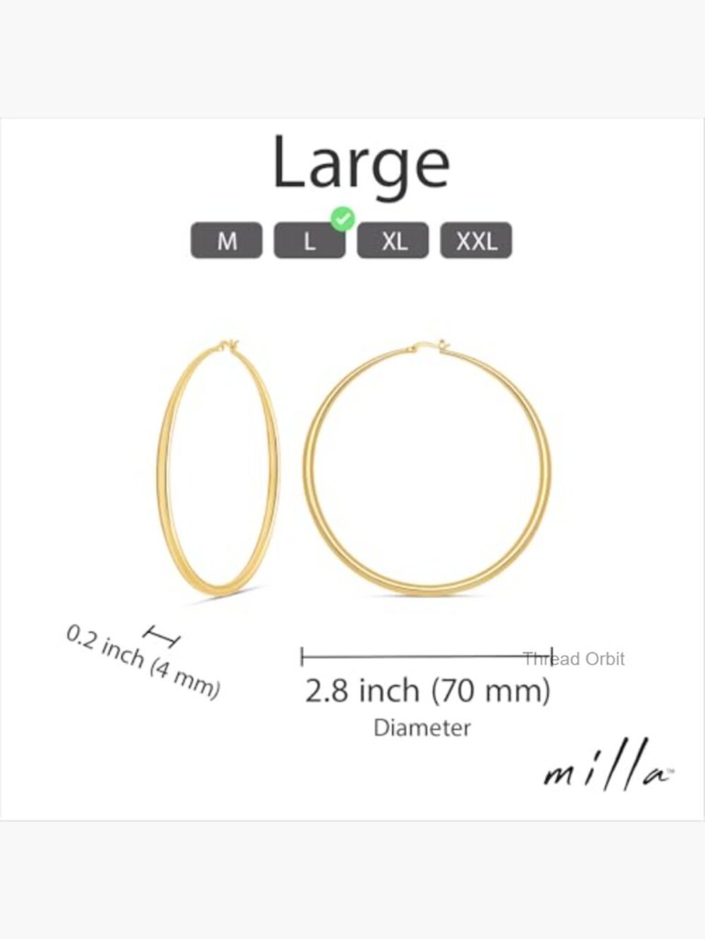 14K Gold Plated Hoop Earrings for Women Graduated Curvature Latch Back - Picture 3 of 7
